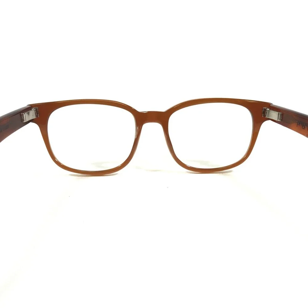 Proof Eyeglasses Frames Delta Clear Brown Square Horn Rim 47-19-138